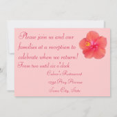 Tropische Hibiscus Trouwreceptie Uitnodiging (Achterkant)