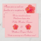 Tropische Hibiscus Trouwreceptie Uitnodiging (Voorkant / Achterkant)