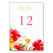 Tropische Hibiscus Trouwtafel Nummer Kaart (Achterkant)