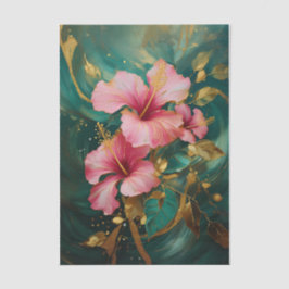 Tropische Hibiscus Tuin - Exotische Bloemencollage Tissuepapier