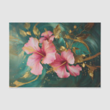 Tropische Hibiscus Tuin - Exotische Bloemencollage