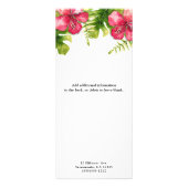 Tropische Hibiscus verlaat Spa Salon Prijslijst Reclamekaart (Achterkant)