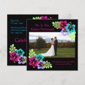 Tropische Hibiscus - Vierkante bruiloft aankondigi Kaart (Voorkant / Achterkant)