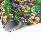 Tropische hibiscus vogel van het paradijsblad cadeaupapier (Rol Hoek)