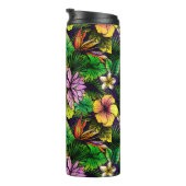 Tropische hibiscus vogel van het paradijsblad thermosbeker (Geroteerd rechts)