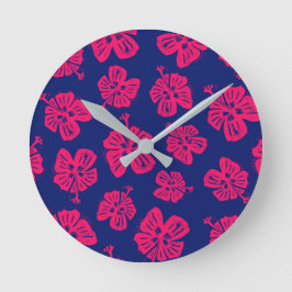 Tropische hibiscus voor een beetje paradijs thuis ronde klok