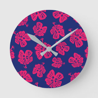 Tropische hibiscus voor een beetje paradijs thuis ronde klok