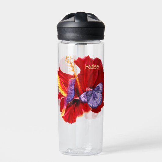 Tropische Hibiscus Water Fles (Voorkant)