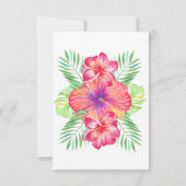 Tropische hibiscus Waterverf Beach Weddenschap RSV Kaart (Achterkant)