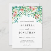 Tropische Hibiscus | Waterverf-Lau-bruiloft Kaart (Voorkant)