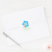 Tropische hibiscus - Weddenrondjes Ronde Sticker (Envelop)