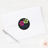 Tropische hibiscus - Weddenrondjes Ronde Sticker (Envelop)