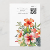 Tropische hibiscus Wedding Informatiekaartje (Achterkant)