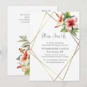 Tropische hibiscus Wedding Informatiekaartje (Voorkant / Achterkant)