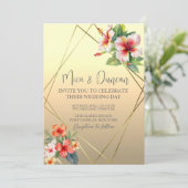 Tropische hibiscus Wedding Kaart (Staand voorkant)