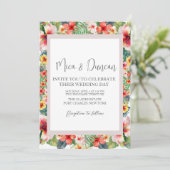 Tropische hibiscus Wedding Kaart (Staand voorkant)