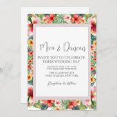 Tropische hibiscus Wedding Kaart (Voorkant / Achterkant)