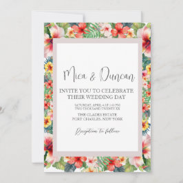 Tropische hibiscus Wedding Kaart