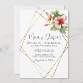 Tropische hibiscus Wedding Kaart