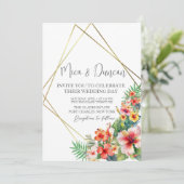 Tropische hibiscus Wedding Kaart (Staand voorkant)