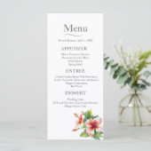 Tropische hibiscus Wedding Menu (Staand voorkant)