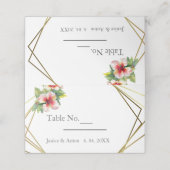 Tropische hibiscus Wedding Plaatskaartje (Buitenkant ongevouwen)