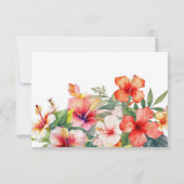 Tropische hibiscus Wedding RSVP Kaartje (Achterkant)