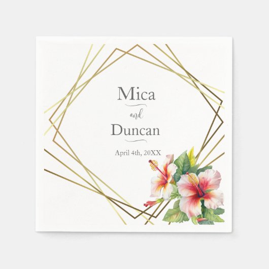 Tropische hibiscus Wedding Servet (Voorkant)