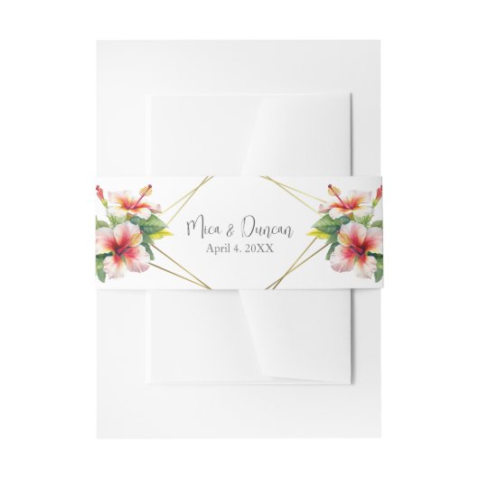Tropische hibiscus Wedding Uitnodigingen Wikkel (Voorkant Voorbeeld)