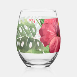 Tropische Hibiscus Wijnglas Zonder Voet