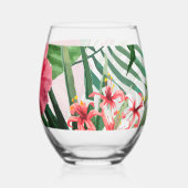 Tropische Hibiscus Wijnglas Zonder Voet (Achterkant)