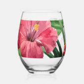 Tropische Hibiscus Wijnglas Zonder Voet (Links)