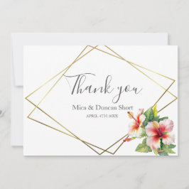 Tropische Hibiscus Wilde Bloem Bruiloft Bedankt