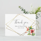 Tropische Hibiscus Wilde Bloem Trouw Dankjewel Bedankkaart (Staand voorkant)