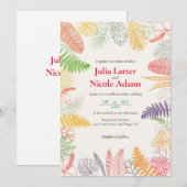 Tropische Hibiscus Wilde Bos Botanische Bruiloft Kaart (Voorkant / Achterkant)