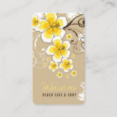 Tropische Hibiscus Yellow Flower  Modern Visitekaartje (Voorkant)