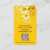 Tropische Hibiscus Yellow Flower  Modern Visitekaartje (Achterkant)