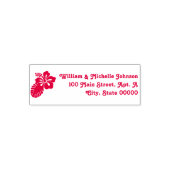Tropische Hibiscus Zelfinkt Adres Stempel (Design)