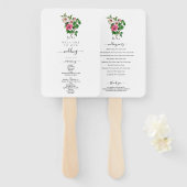 Tropische Hibiscus zomer bruiloft programma Handwaaier (Voorkant en achterkant)