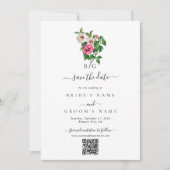 Tropische Hibiscus Zomer Bruiloft QR Code Save The Date (Voorkant)