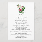 Tropische Hibiscus Zomer Bruiloft Route Programmakaart (Achterkant)