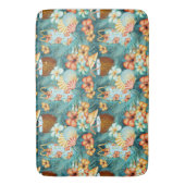 TROPISCHE HIBISCUSBLOEMEN & KOKOSBLOEMEN DRINKEN BADMAT (Voorkant Verticaal)