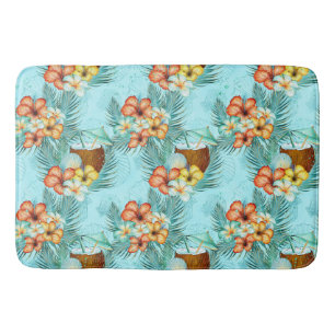 TROPISCHE HIBISCUSBLOEMEN & KOKOSBLOEMEN DRINKEN BADMAT