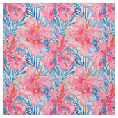Tropische hibiscusbries stof (Swatch)