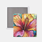 Tropische hibiscuskunst magneet (Voorkant / Achterkant)