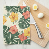 tropische hibiscustuin theedoek (Quarter Fold)