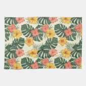 tropische hibiscustuin theedoek (Horizontaal)