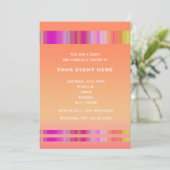 Tropische Hitte Zomer Kleuren Feest Uitnodiging (Staand voorkant)