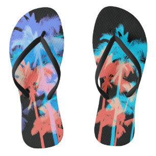 Tropische hittegolf Neon Hawaiaanse palmbomen Teenslippers