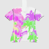 Tropische hittegolf Neon Hawaiian Palm Aloha Shirt Ornament (achterkant)
